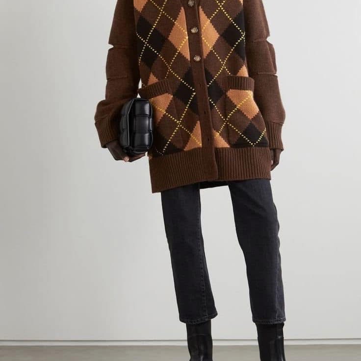 BURBERRY英國黑標菱形嵌花羊毛混紡外套-3