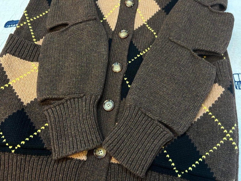 BURBERRY英國黑標菱形嵌花羊毛混紡外套-7