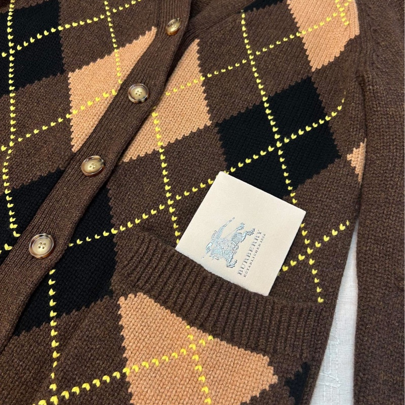 BURBERRY英國黑標菱形嵌花羊毛混紡外套-8