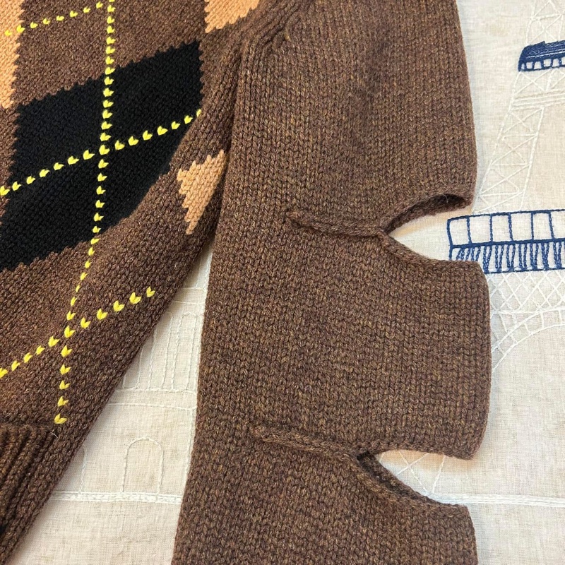 BURBERRY英國黑標菱形嵌花羊毛混紡外套-9