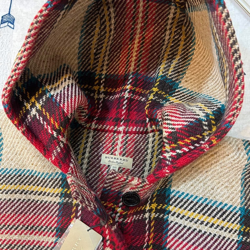 BURBERRY英國黑標經典格紋連帽斗篷-5