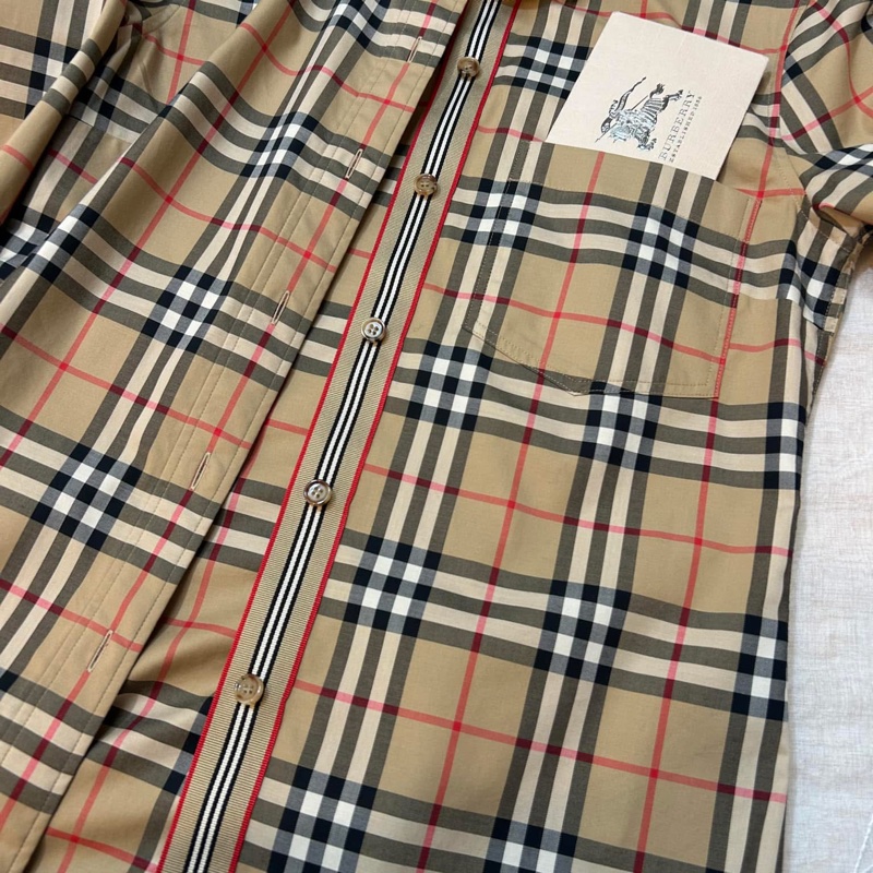 BURBERRY英國黑標格紋襯衫-10