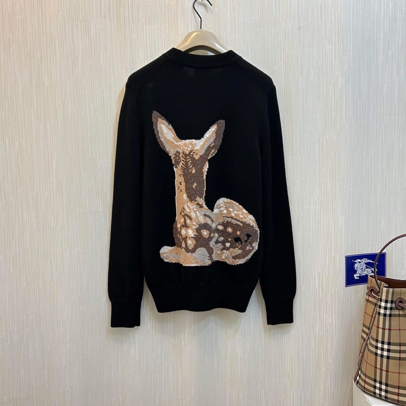 BURBERRY英國黑標小鹿黑色毛衣-3