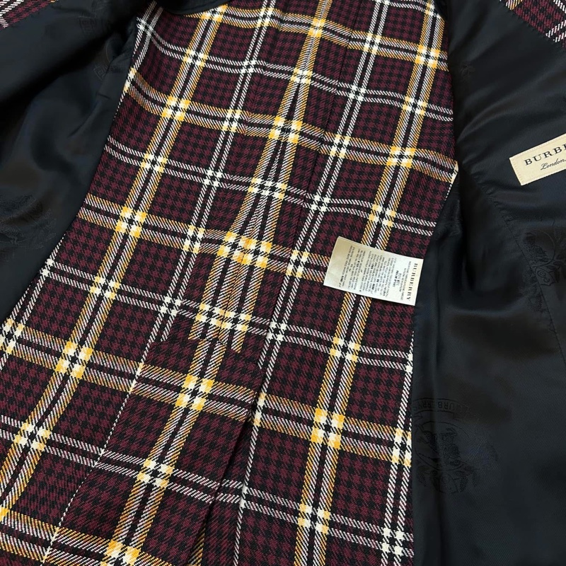 BURBERRY 英國黑標酒紅格紋西裝外套-7