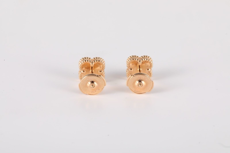 VAN CLEEF&ARPELS(梵克雅寶) Sweet Alhambra 小號單花耳釘 18K玫瑰金/紅玉髓 玫瑰金-3