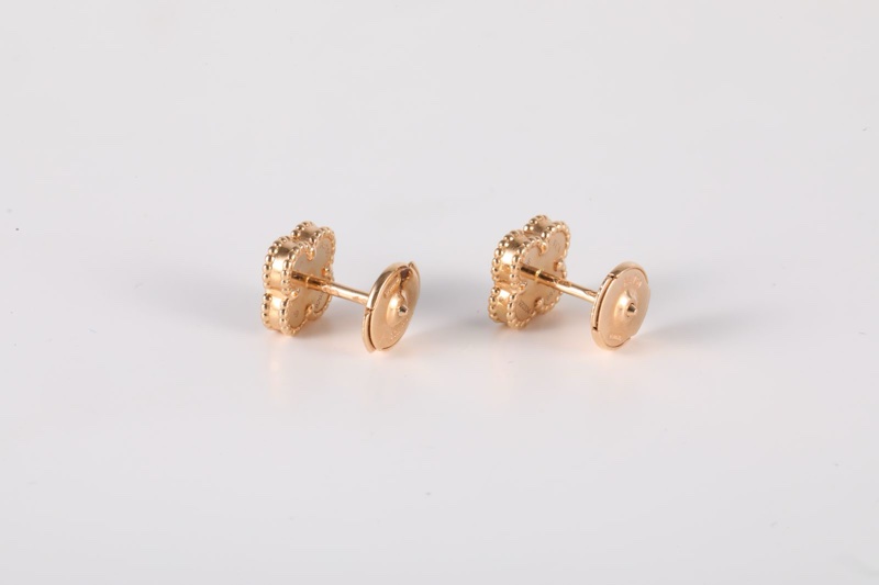 VAN CLEEF&ARPELS(梵克雅寶) Sweet Alhambra 小號單花耳釘 18K玫瑰金/紅玉髓 玫瑰金-4