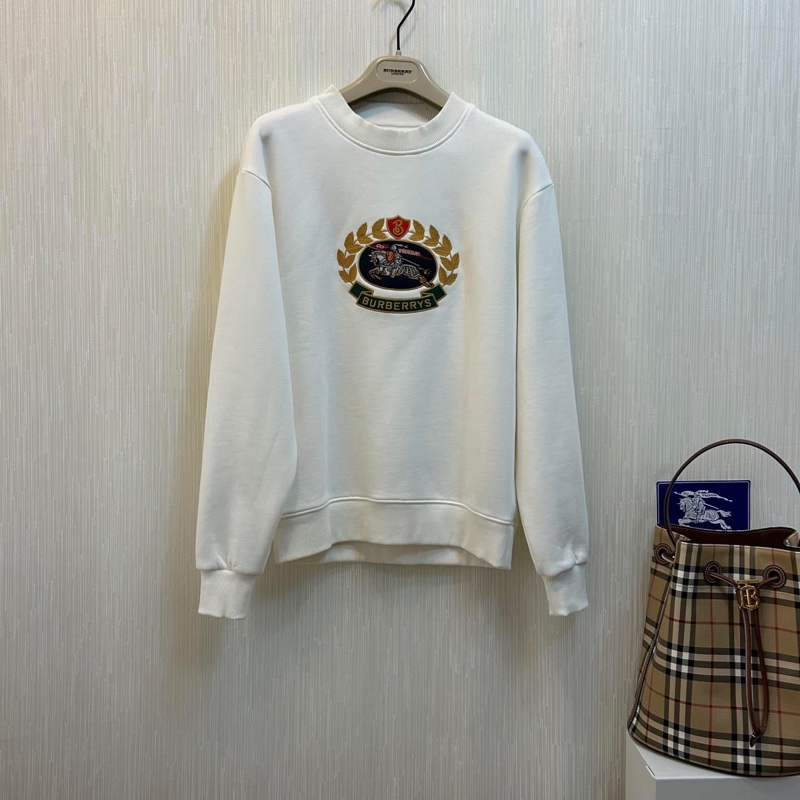 BURBERRY英國黑標男款刺繡白色衛衣-3