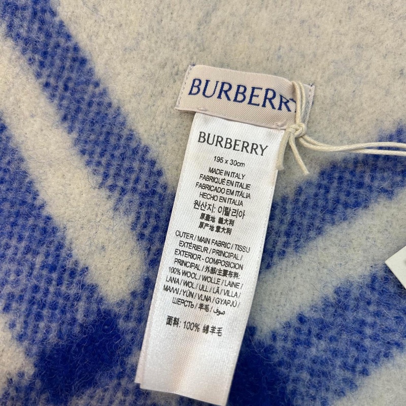 BURBERRY英國黑標騎士藍格紋連帽圍巾-14