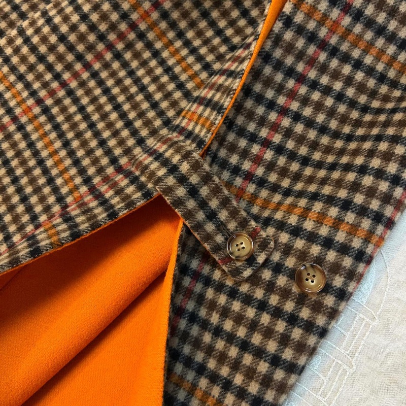 BURBERRY英國黑標雙面格紋披肩斗篷XS/S-7