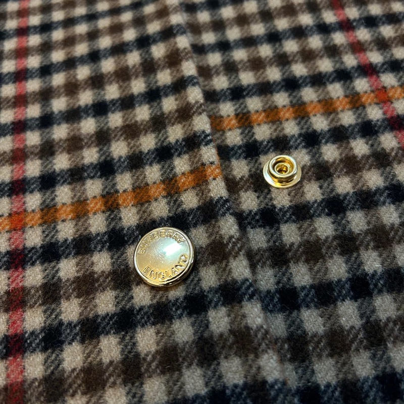 BURBERRY英國黑標雙面格紋披肩斗篷XS/S-8