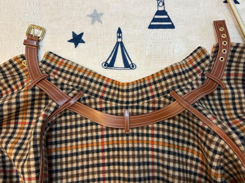 BURBERRY英國黑標雙面格紋披肩斗篷XS/S-10