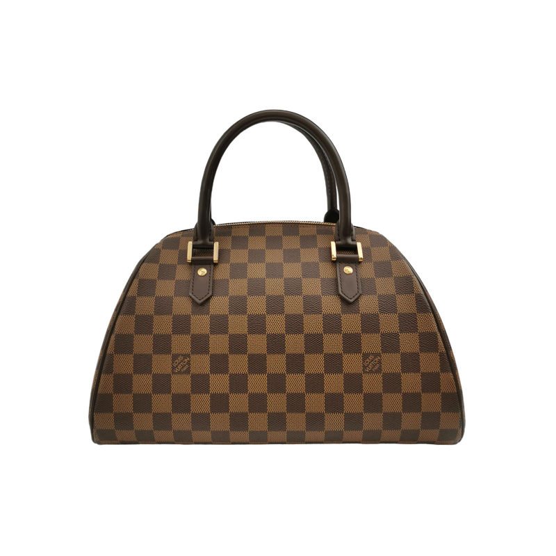 Louis Vuitton (LV) Ribera 中型 牛皮 棋盤格 雙向拉鍊 元寶包 手提包-0