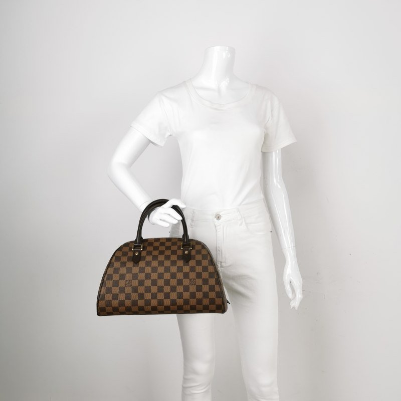 Louis Vuitton (LV) Ribera 中型 牛皮 棋盤格 雙向拉鍊 元寶包 手提包-2