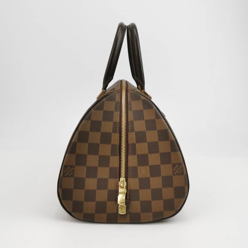 Louis Vuitton (LV) Ribera 中型 牛皮 棋盤格 雙向拉鍊 元寶包 手提包-4