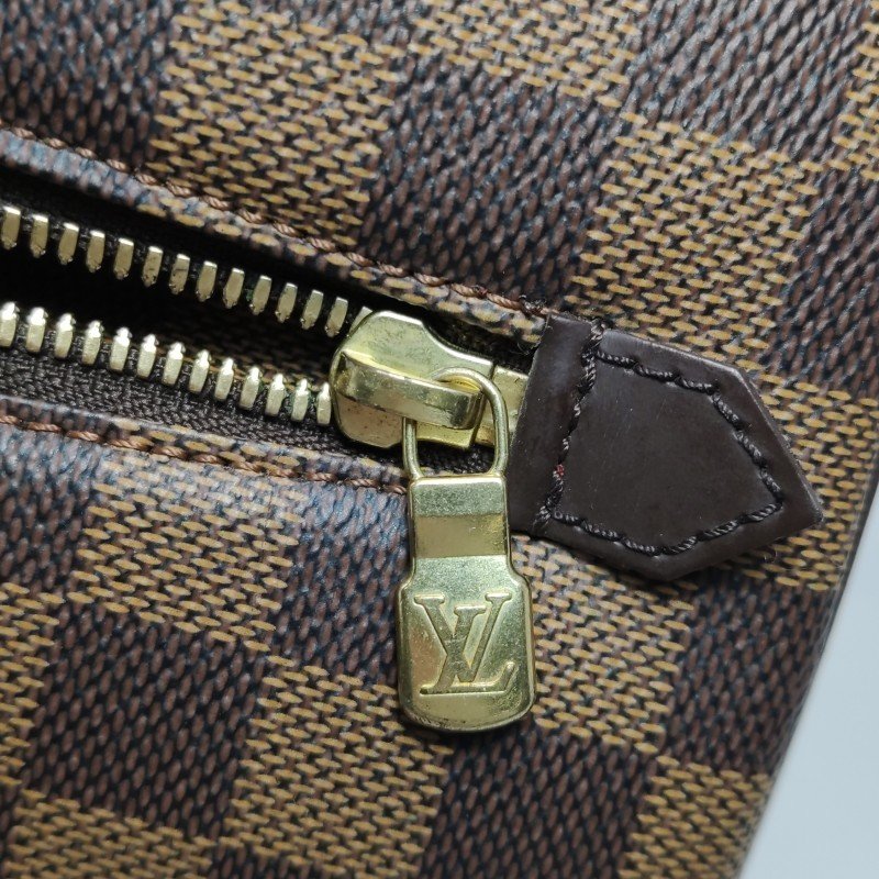 Louis Vuitton (LV) Ribera 中型 牛皮 棋盤格 雙向拉鍊 元寶包 手提包-8
