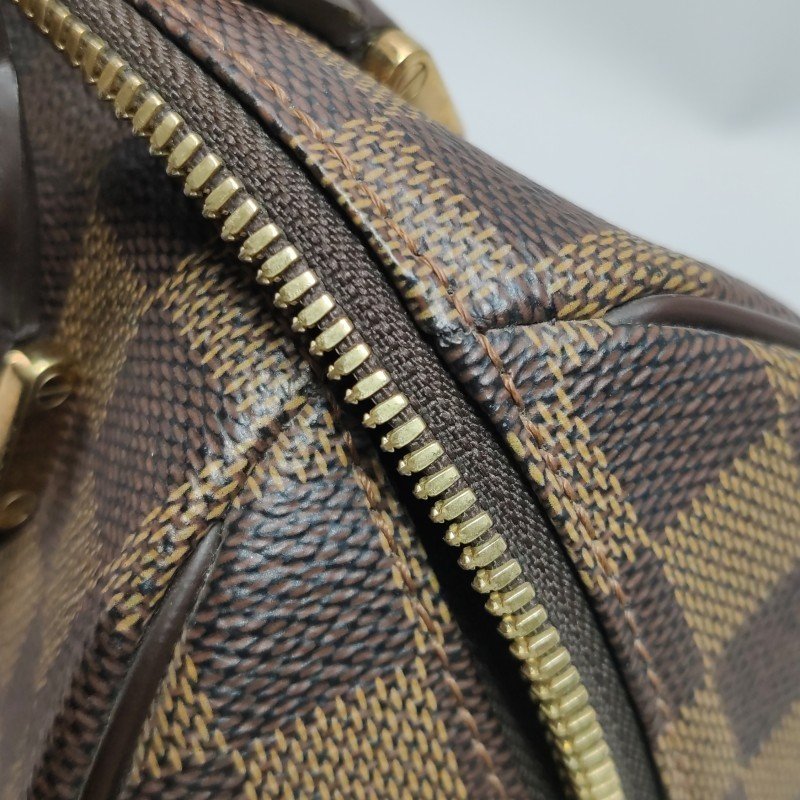 Louis Vuitton (LV) Ribera 中型 牛皮 棋盤格 雙向拉鍊 元寶包 手提包-13