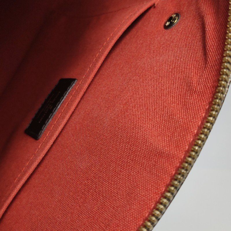 Louis Vuitton (LV) Ribera 中型 牛皮 棋盤格 雙向拉鍊 元寶包 手提包-15