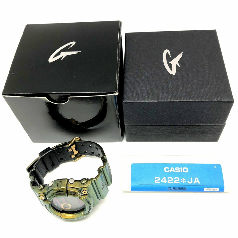 G-SHOCK CASIO FROGMAN GOLD DEFENDER 腕錶 GW-200GM-9 強韌太陽能偏光塗層 四大守護神 白虎 金色 2002 年 3 月發售 三國丘商店 商品編號 1FCZ6528-9
