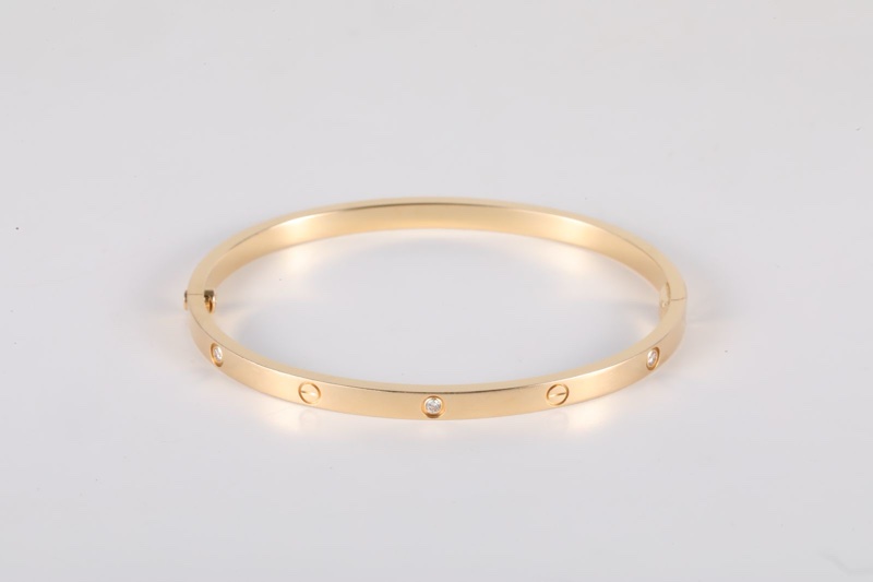 CARTIER(卡地亞) LOVE 18K金 六鑽 窄版手鐲 18K黃金/鑽石 17號 黃金 18K-2