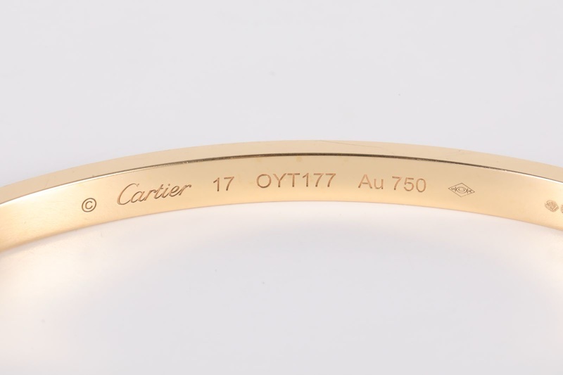 CARTIER(卡地亞) LOVE 18K金 六鑽 窄版手鐲 18K黃金/鑽石 17號 黃金 18K-3