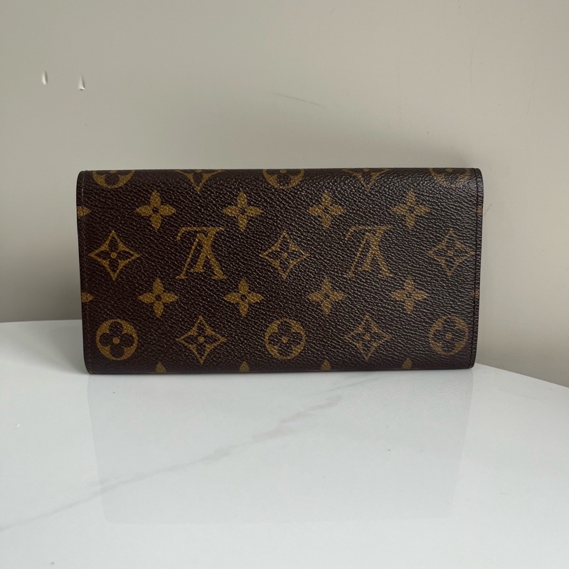 lv/路易威登 老花藍色豆豆長款錢包 銀包-1