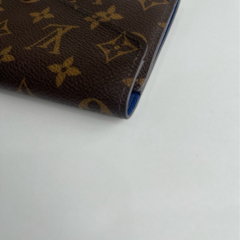 lv/路易威登 老花藍色豆豆長款錢包 銀包-2