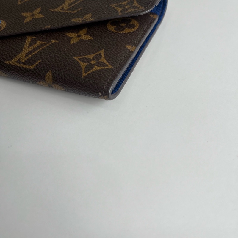 lv/路易威登 老花藍色豆豆長款錢包 銀包-4