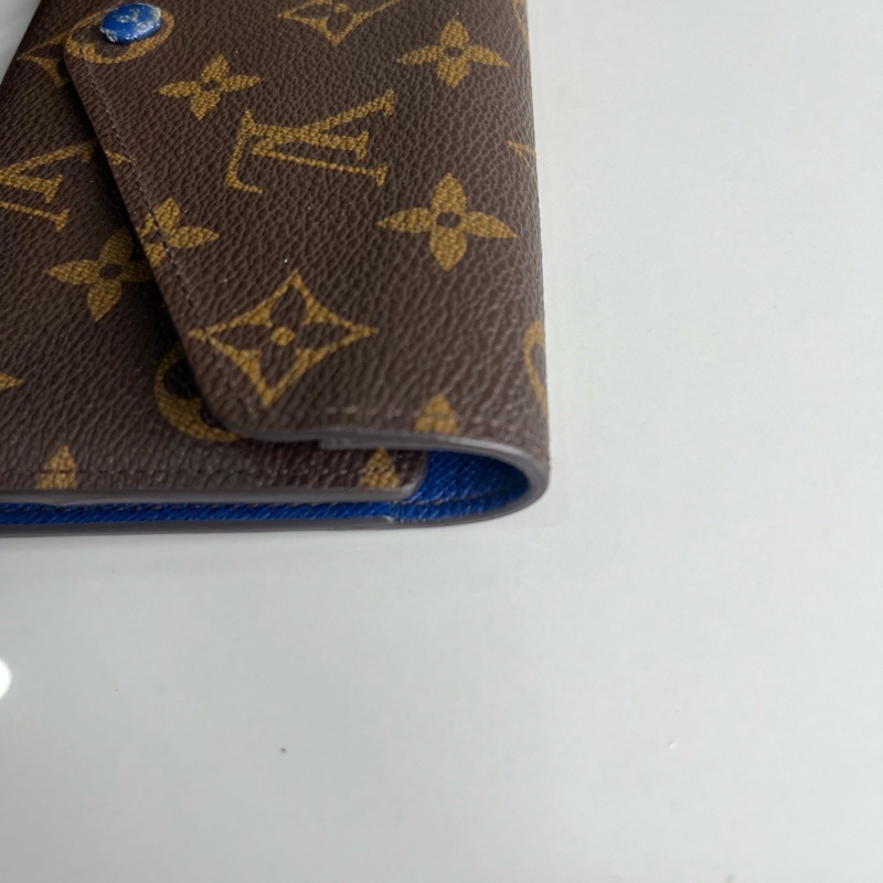 lv/路易威登 老花藍色豆豆長款錢包 銀包-5