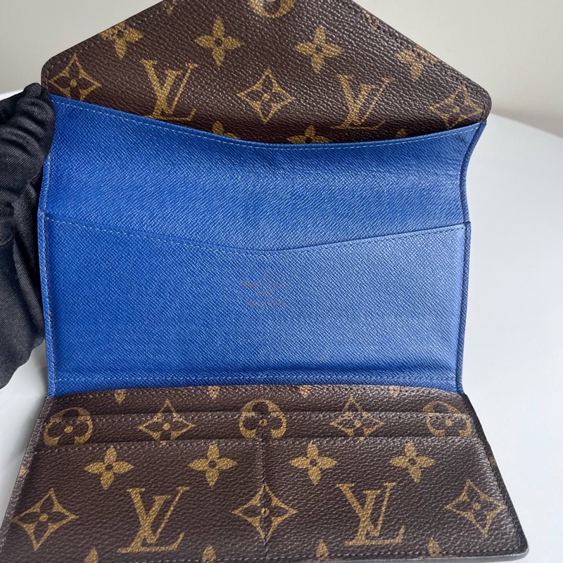 lv/路易威登 老花藍色豆豆長款錢包 銀包-6