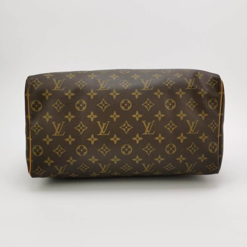 Louis Vuitton (LV) Speedy35 植鞣革 Monogram印花 波士頓包 手提包-5