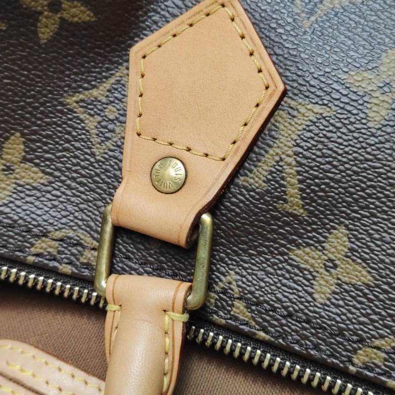 Louis Vuitton (LV) Speedy35 植鞣革 Monogram印花 波士頓包 手提包-11