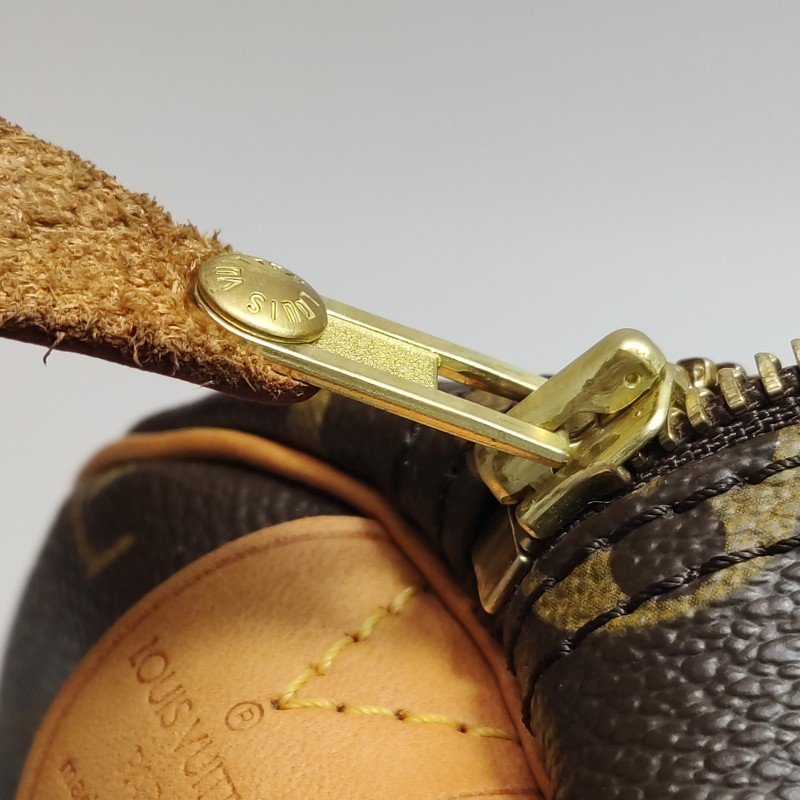 Louis Vuitton (LV) Speedy35 植鞣革 Monogram印花 波士頓包 手提包-16