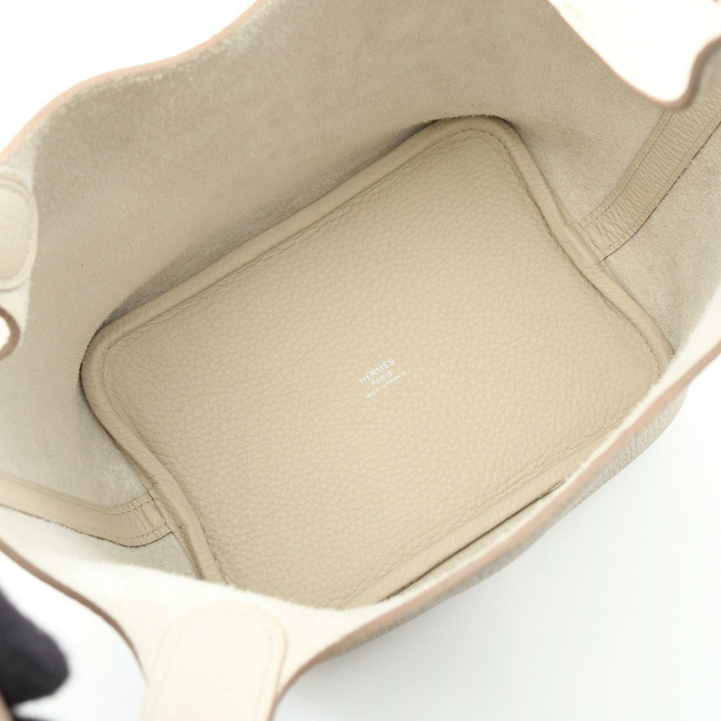 HERMES Picotin Lock PM Beton 手提包 Taurillon Clemence Taurillon Clemence 白色 二手 女款-2