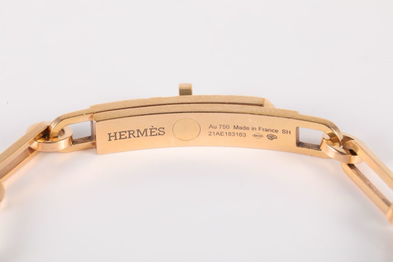 HERMES(愛馬仕) kellychain手鏈 半鑽 玫瑰金-4