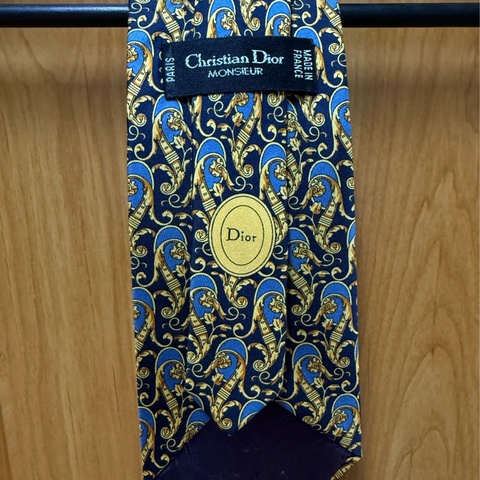 Christian Dior 法國製100%絲綢男士領帶