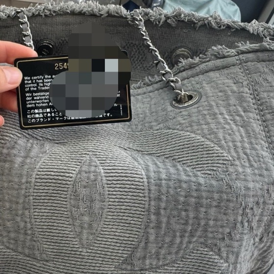 Chanel 香奈兒灰色雙用沙灘包-4