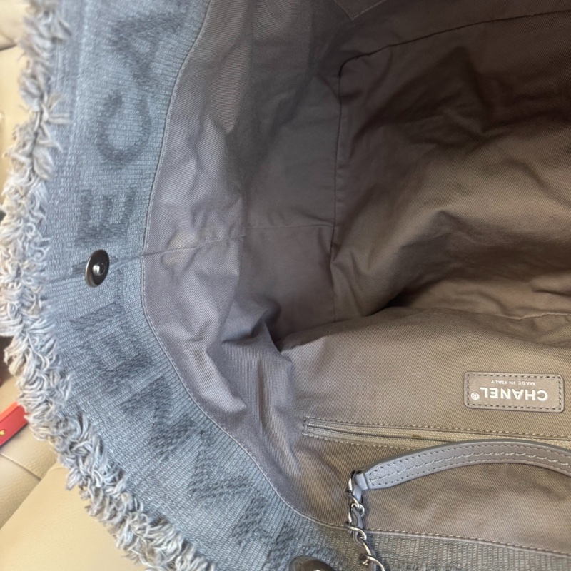 Chanel 香奈兒灰色雙用沙灘包-5