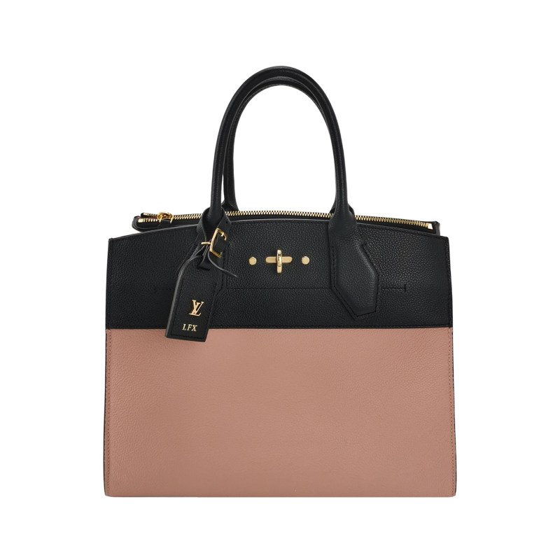 Louis Vuitton (LV) City Steamer 中型 牛皮拼色 手提包-0