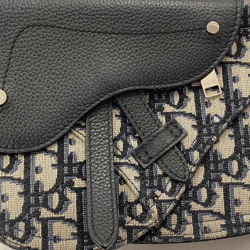 DIOR 迪奧 Dior Oblique 緹花帆布 胸/腰包 灰色老花-17