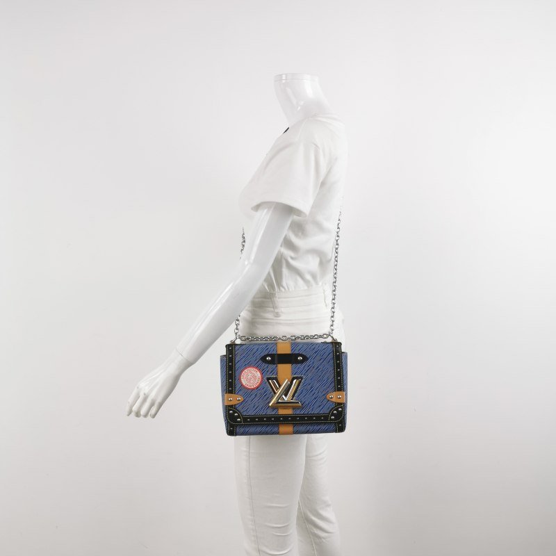 Louis Vuitton (LV) Twist 中型 牛皮 拼色 釘鑽裝飾 旋轉鎖扣 斜背包 單肩包-1
