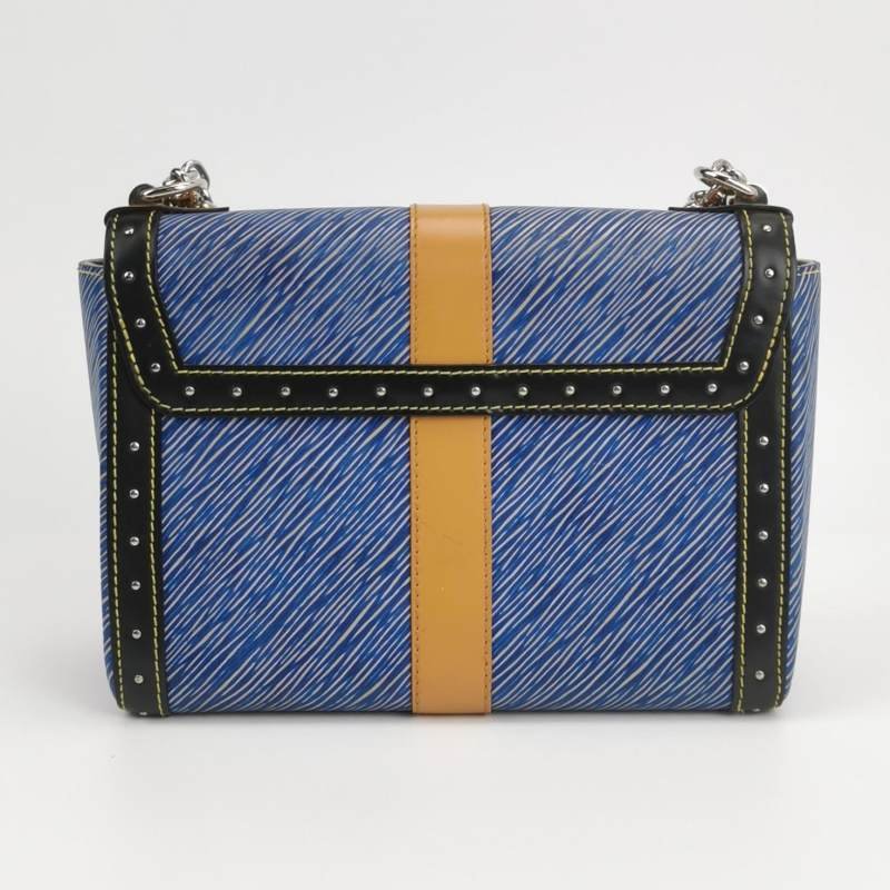 Louis Vuitton (LV) Twist 中型 牛皮 拼色 釘鑽裝飾 旋轉鎖扣 斜背包 單肩包-5