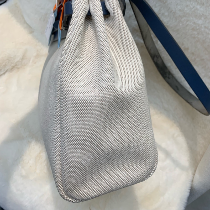 HERMES HER BAG 藍色皮拼布 XB663-4