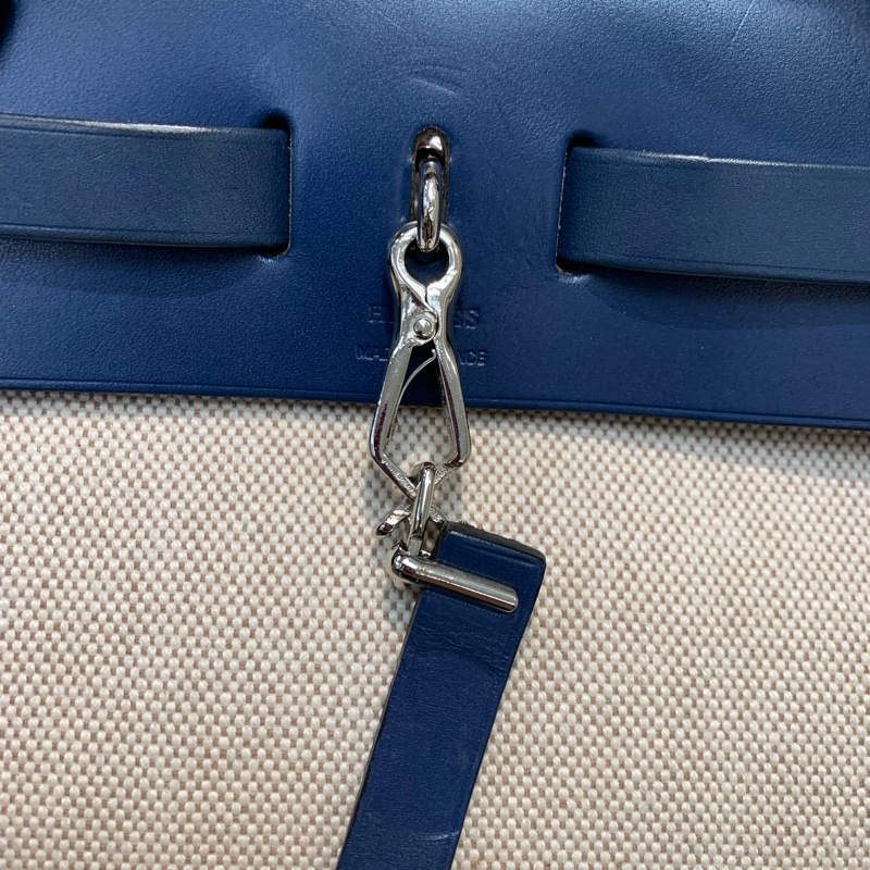 HERMES HER BAG 藍色皮拼布 XB663-5