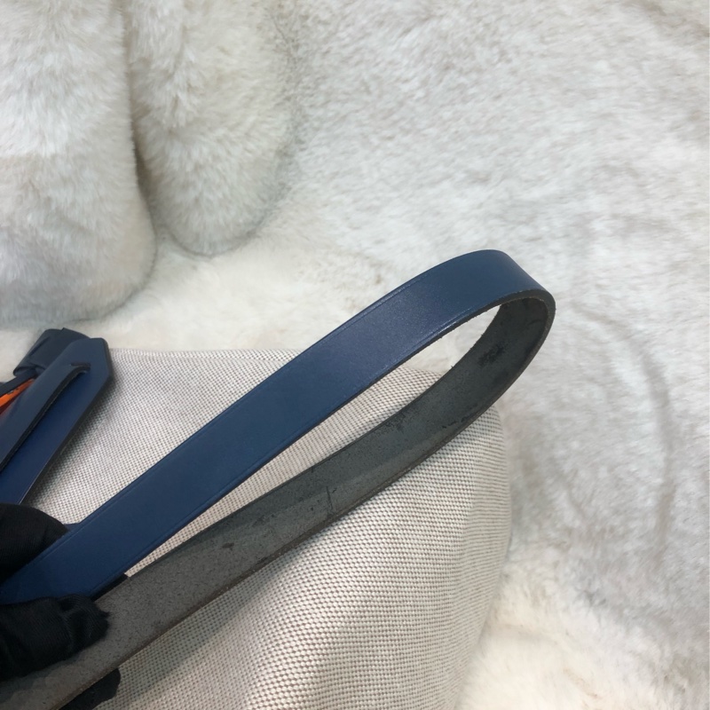 HERMES HER BAG 藍色皮拼布 XB663-14