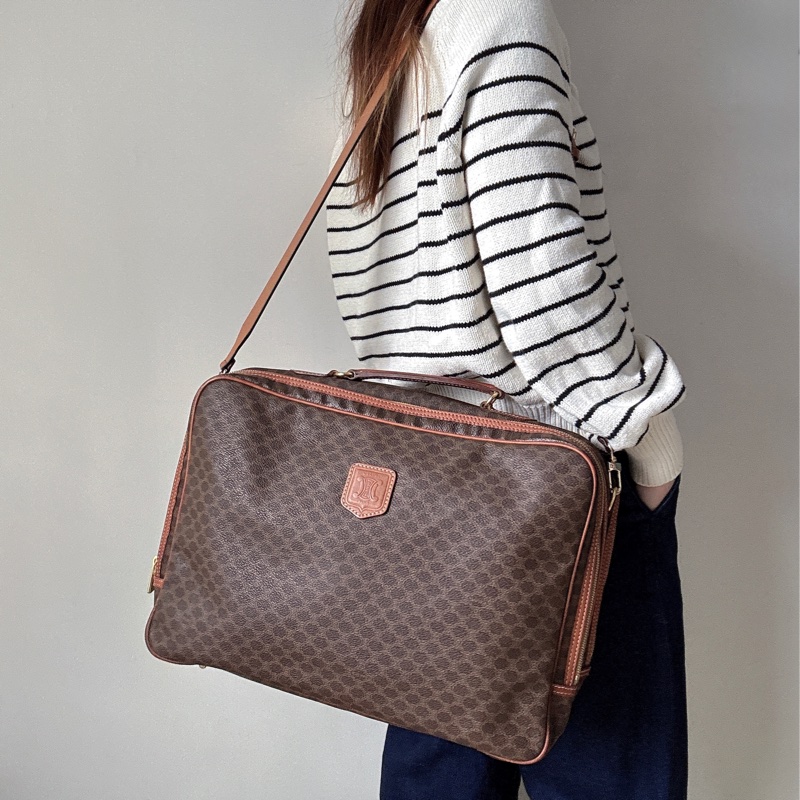 男女適用 Celine 凱旋門老花 手提旅行包 斜背包 電腦包 公事包-0