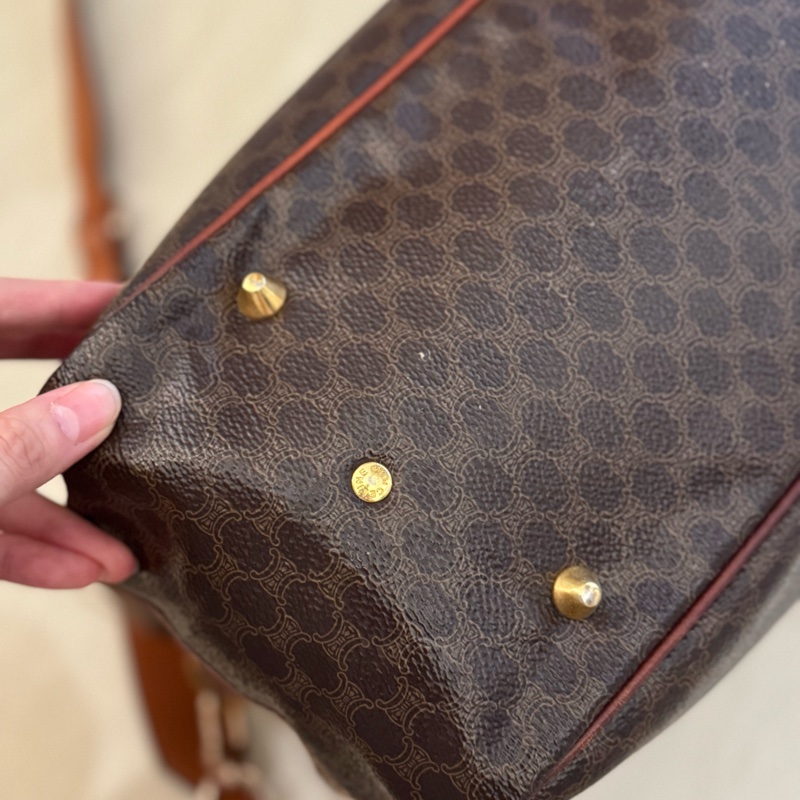 男女適用 Celine 凱旋門老花 手提旅行包 斜背包 電腦包 公事包-12