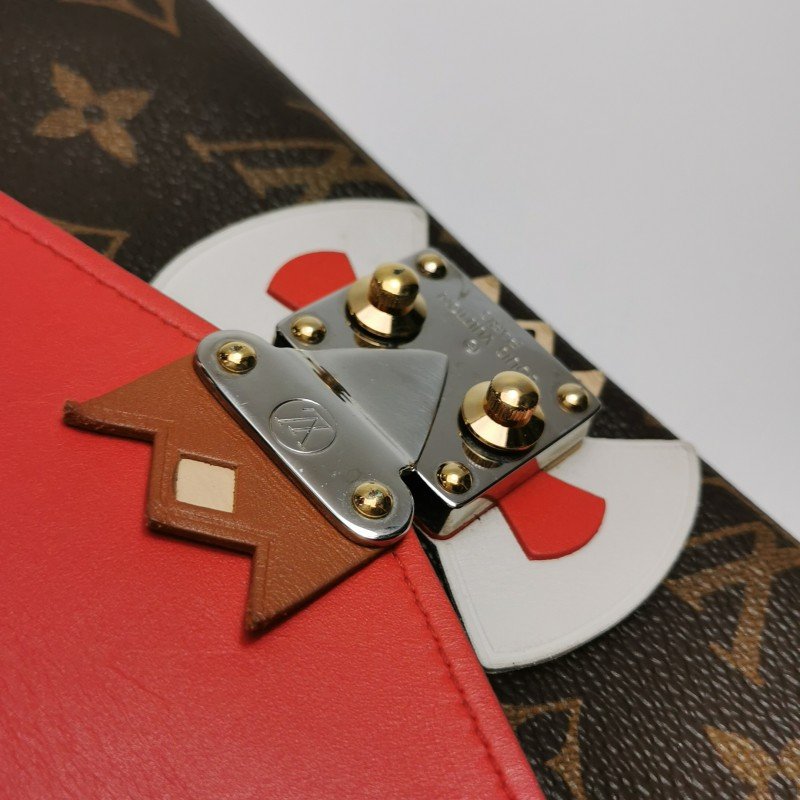 Louis Vuitton (LV) Pallas傳奇包 牛皮老花 V型 拼色 皮夾-8