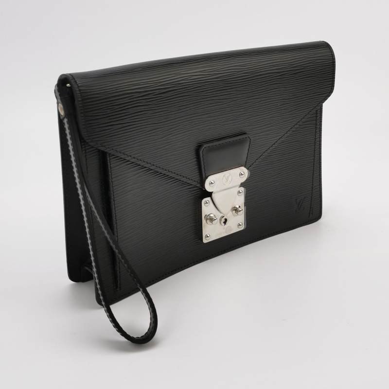Louis Vuitton (LV) Monceau 蒙梭牛皮水波紋 S-lock鎖扣 手拿包-1