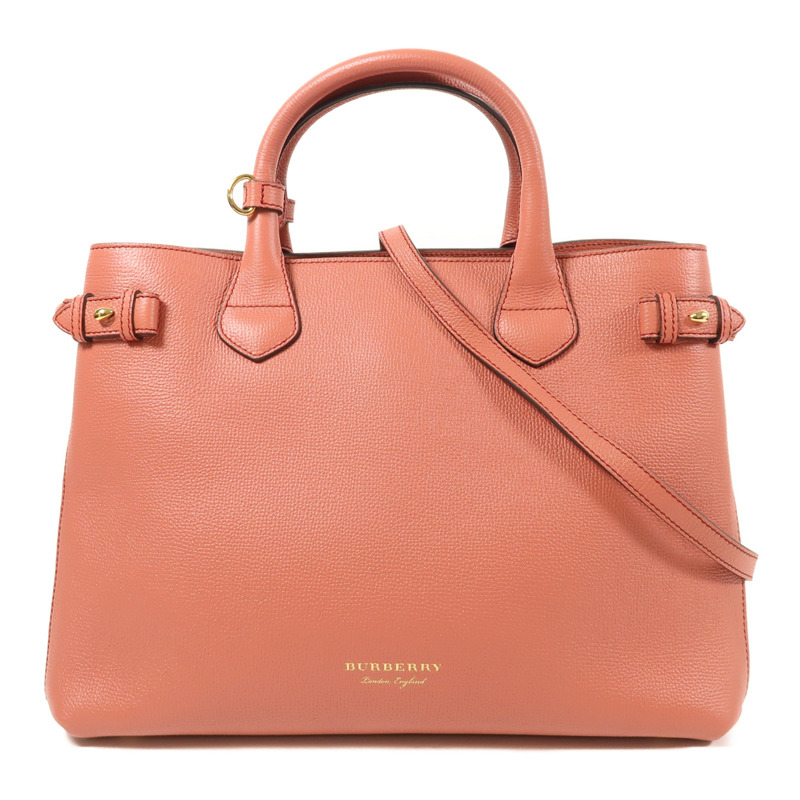 BURBERRY 牛皮皮革The Banner Bag金扣手挽肩背兩用袋-0