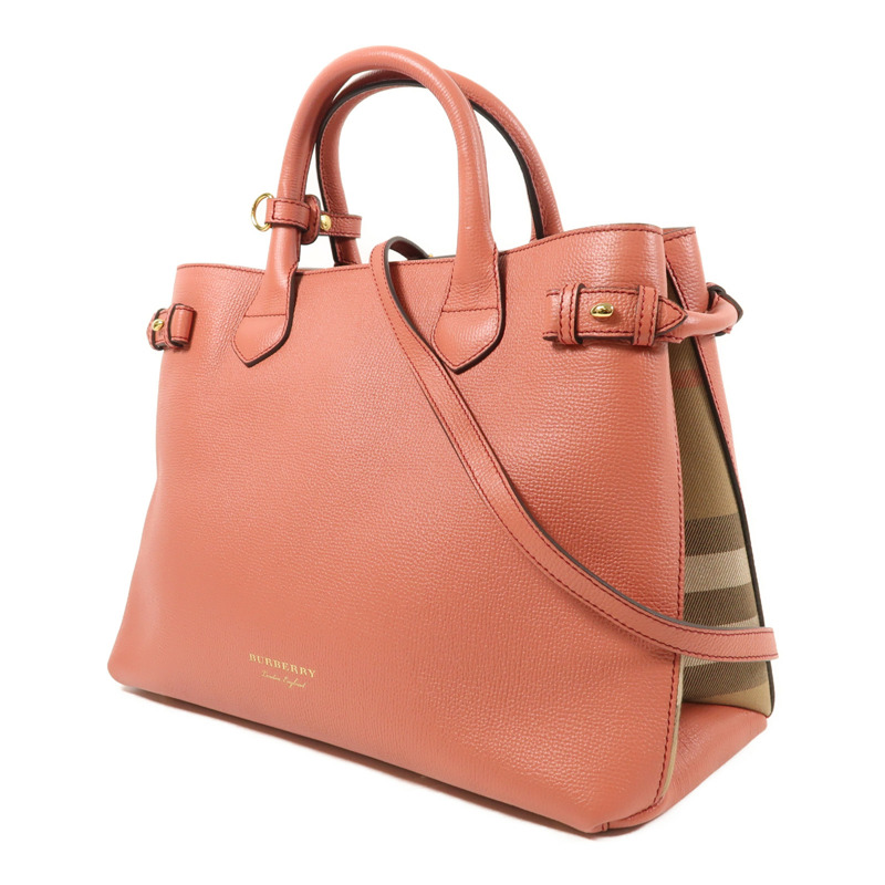 BURBERRY 牛皮皮革The Banner Bag金扣手挽肩背兩用袋-2